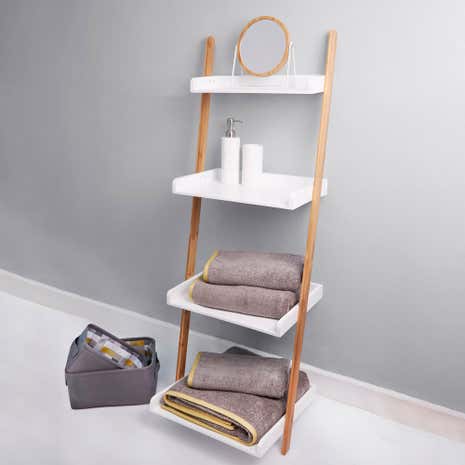 Elements White Ladder Shelves Unit