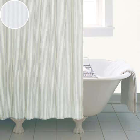 Natural Skinny Stripe Shower Curtain