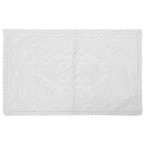 Rustic Romance White Bath Mat
