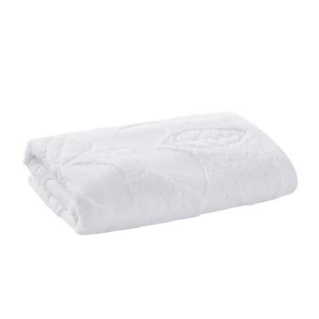 Sculptured Leaf White Towel