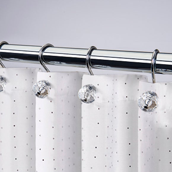 Pack of 12 Sparkle Shower Curtain Hooks