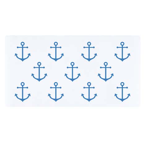White Nautical Bath Mat