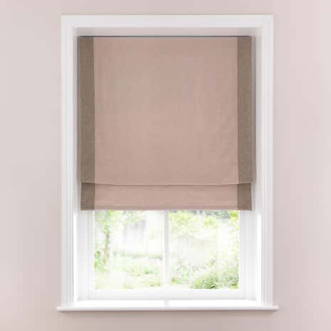 Textured Natural Weave Border Lined Roman Blind
