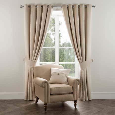 Dorma Chatsworth Linen Blackout Eyelet Curtains