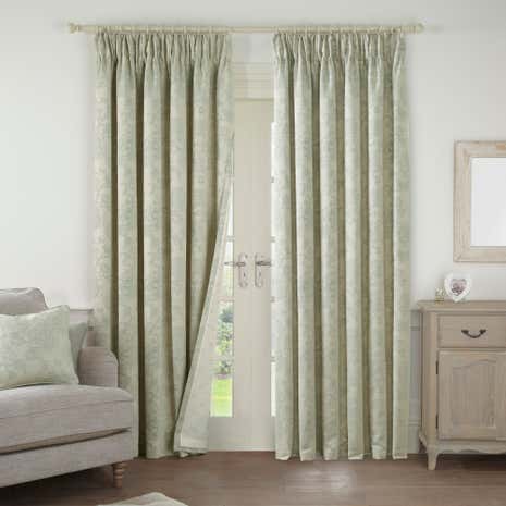 Frances Sage Lined Pencil Pleat Curtains