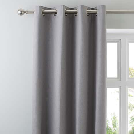 Hayden Grey Lined Eyelet Curtains