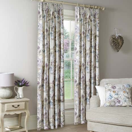 Isabella Mauve Lined Pencil Pleat Curtains