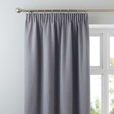 Kendall Grey Lined Pencil Pleat Curtains