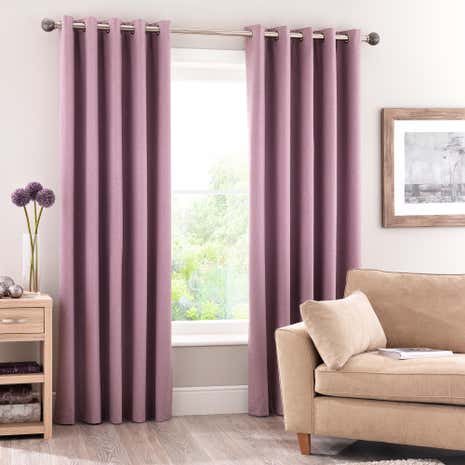 Luna Mauve Blackout Eyelet Curtains