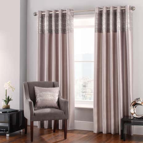 Rene Mink Lined Eyelet Curtains