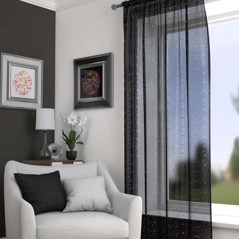 Sparkle Black Slot Top Voile Panel
