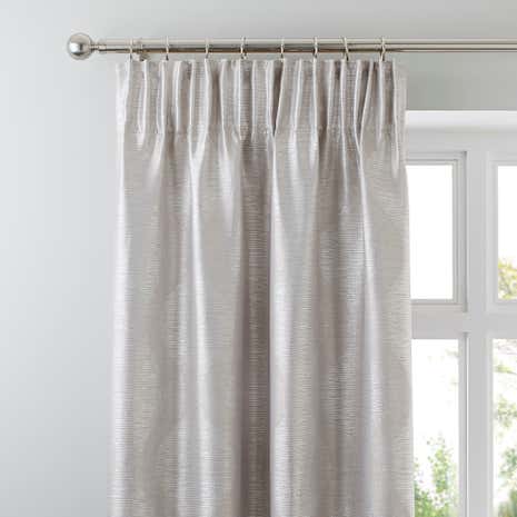 Valentina Silver Lined Pencil Pleat Curtains