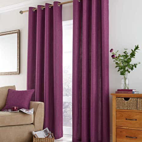 Vermont Berry Lined Eyelet Curtains