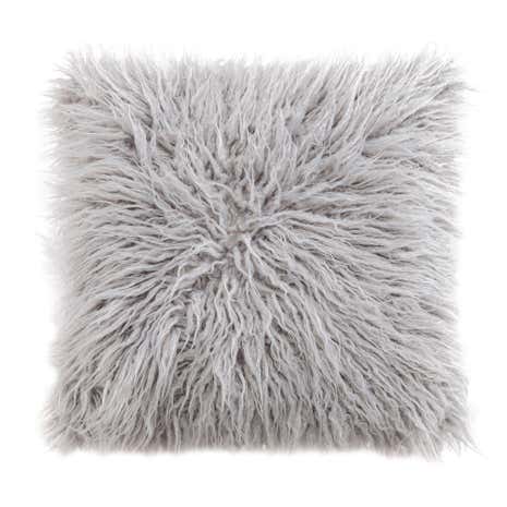 Mongolian Grey Faux Fur Cushion