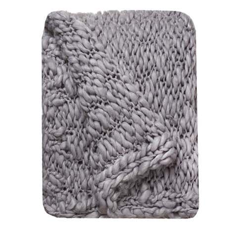 Paignton Hand Knitted Charcoal Throw