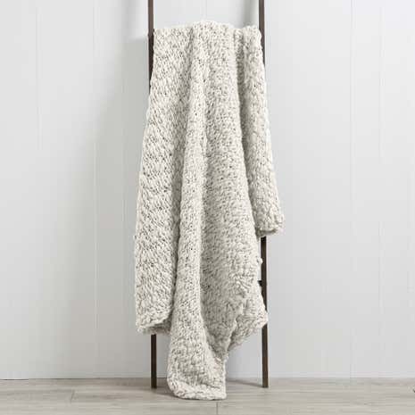 Paignton Cream Hand Knitted Throw
