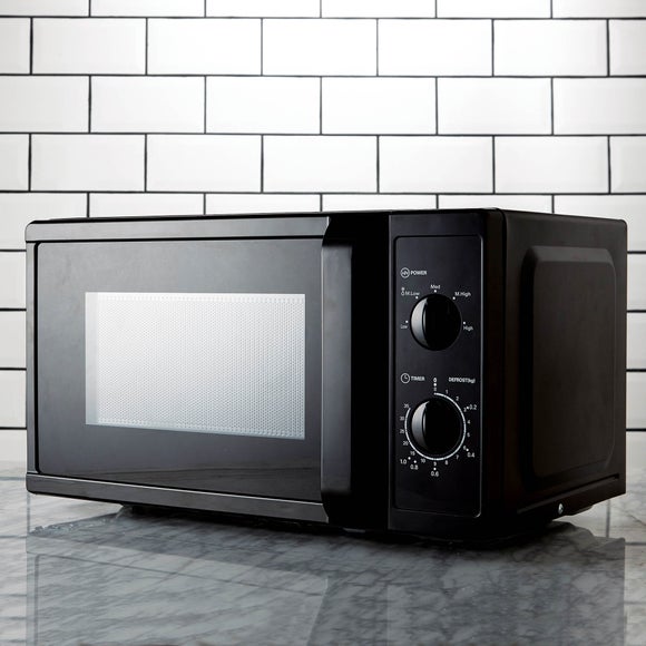 Black 700w 20L Manual Microwwave
