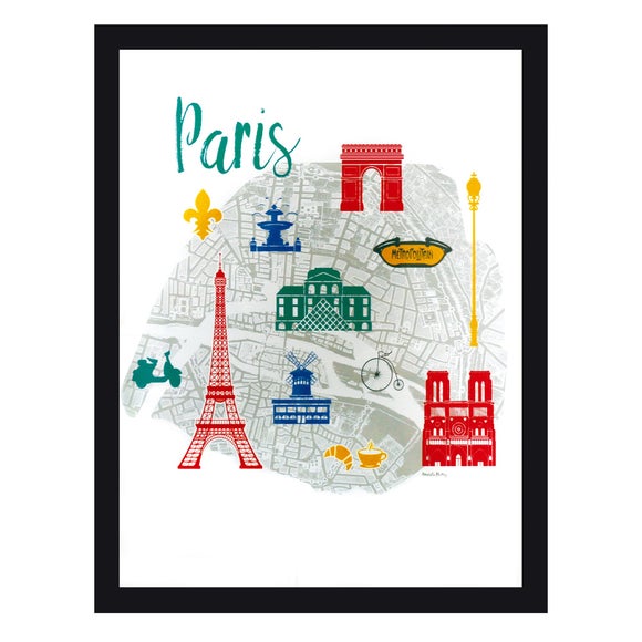 Paris Map Framed Print