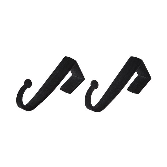 Grey Flocked Over the Door Hooks 2 Pack