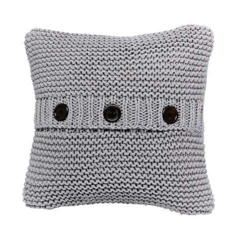 Grey Chunky Knit Cushion