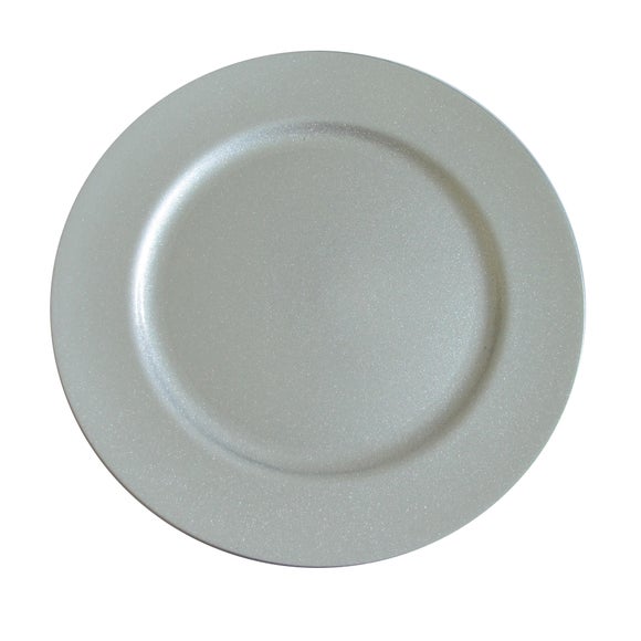 Silver Glitter Charger Plate