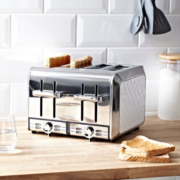 Elements White 4 Slice Toaster