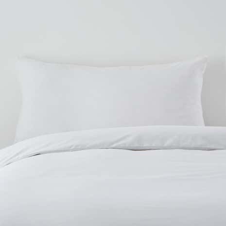 Non Iron Plain Dye White Bolster Pillowcase