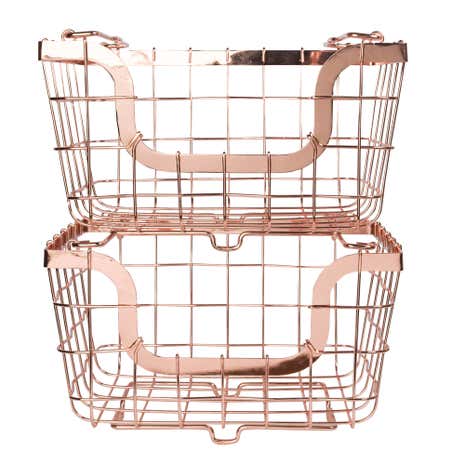 Dunelm 2 Copper Stacking Baskets