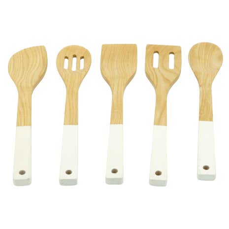 Elements White Ashwood Set of 5 Utensils
