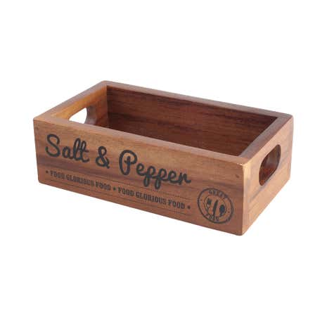 T&G Acacia Salt and Pepper Crate Box