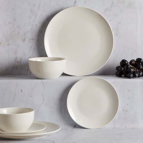 Elements 12 Piece White Decal Dinner Set