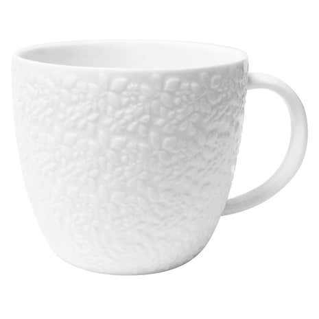 Embossed White Leaf Mug