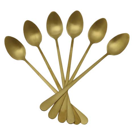 Gold 6 Piece Latte Spoon Set