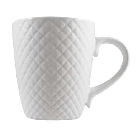 Quilted White Mug