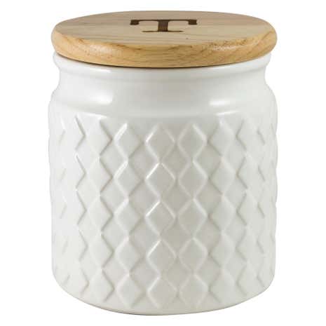 Quilted White Tea Canister