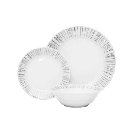 Stripe Porcelain 12 Piece Dinner Set