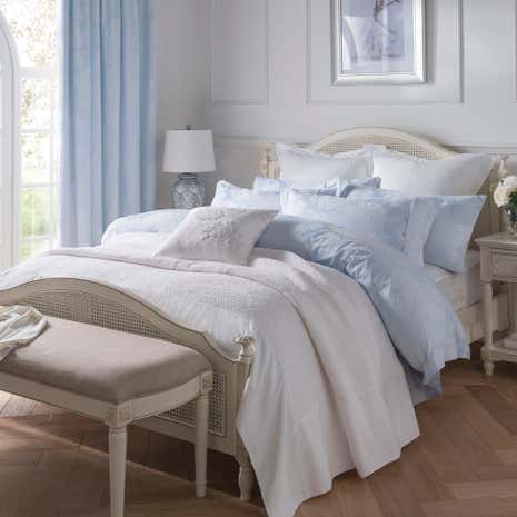 Dorma Hydrangea Blackout Blue Pencil Pleat Curtains