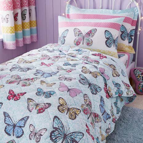 Floral Butterfly Bedspread