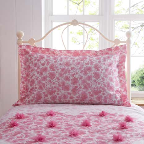 Flutter Heart Pink Oxford Pillowcase