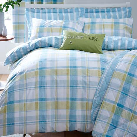 Harrison Check Teal Bedspread