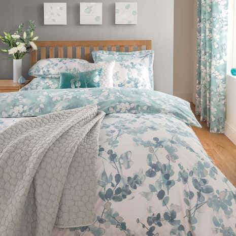 Honesty Teal Duvet Cover and Pillowcase Set