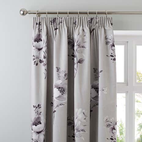 Liana Grey Blackout Pencil Pleat Curtains