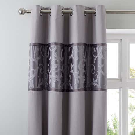 Lucia Silver Thermal Eyelet Curtains