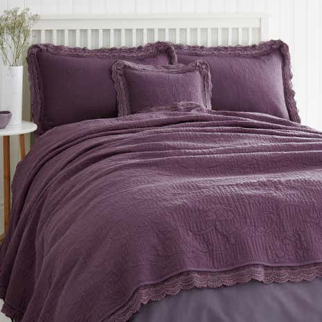 Lace Edge Plum Bedspread