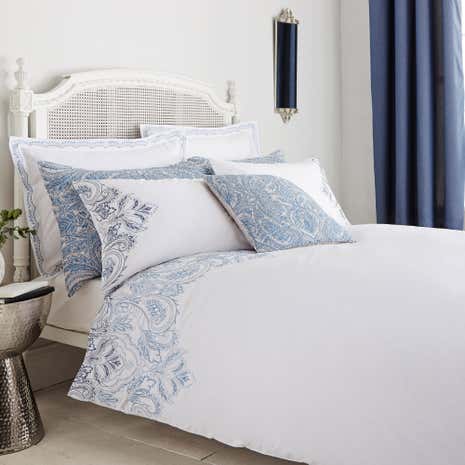 Taji Blue Duvet Cover and Pillowcase Set