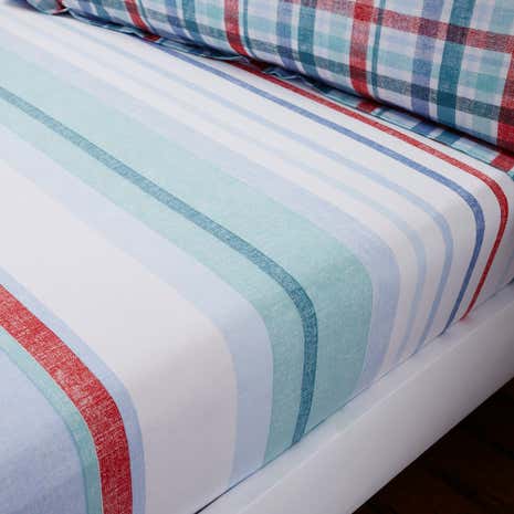 Textured Check 25cm Fitted Sheet