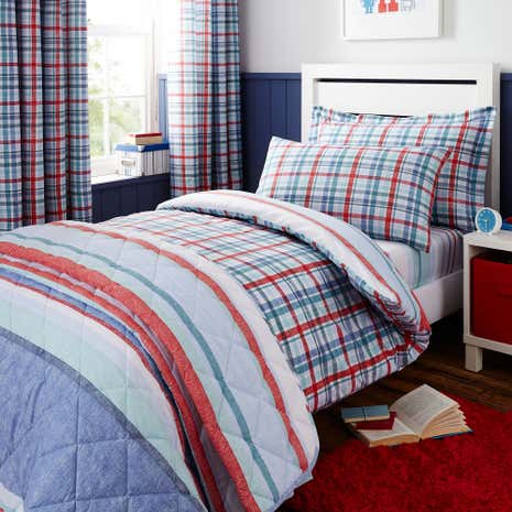 Textured Check Duvet Cover and Pillowcase Set