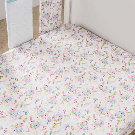 Ditsy Floral Cot Bed Fitted Sheets 2 Pack
