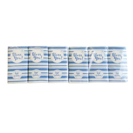 Nautical Stripe 12 Pack of Pocket Tissues