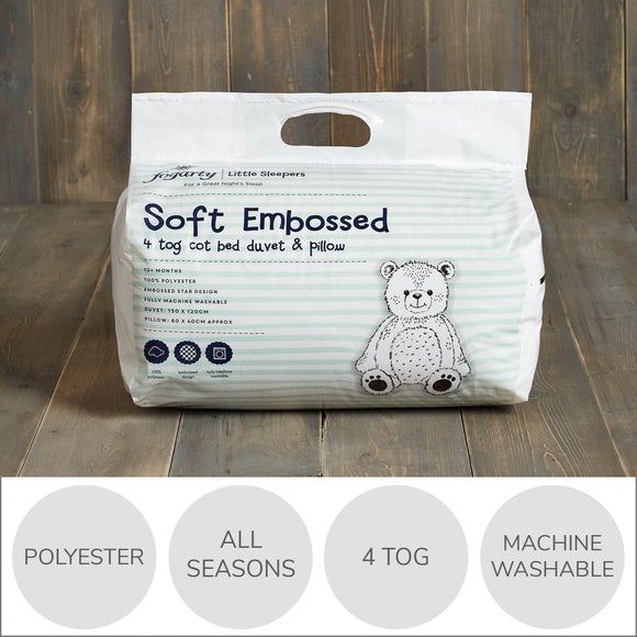 Fogarty Little Sleepers Soft Touch Star 4 Tog Duvet and Pillow Set